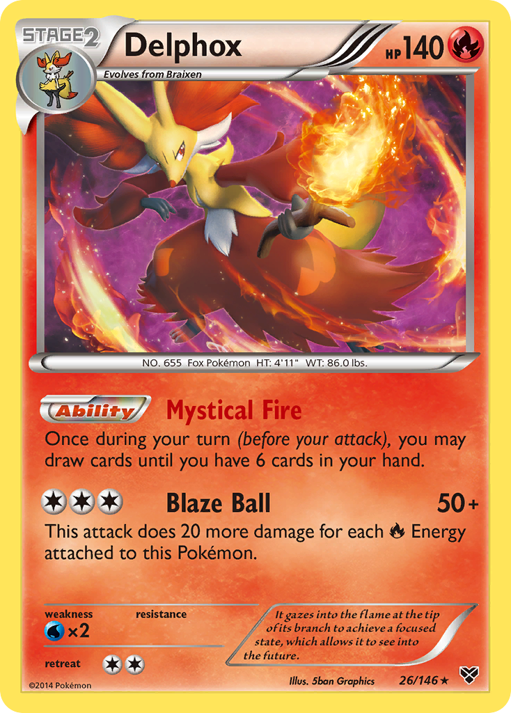 XY Non - Holo Delphox #26/146